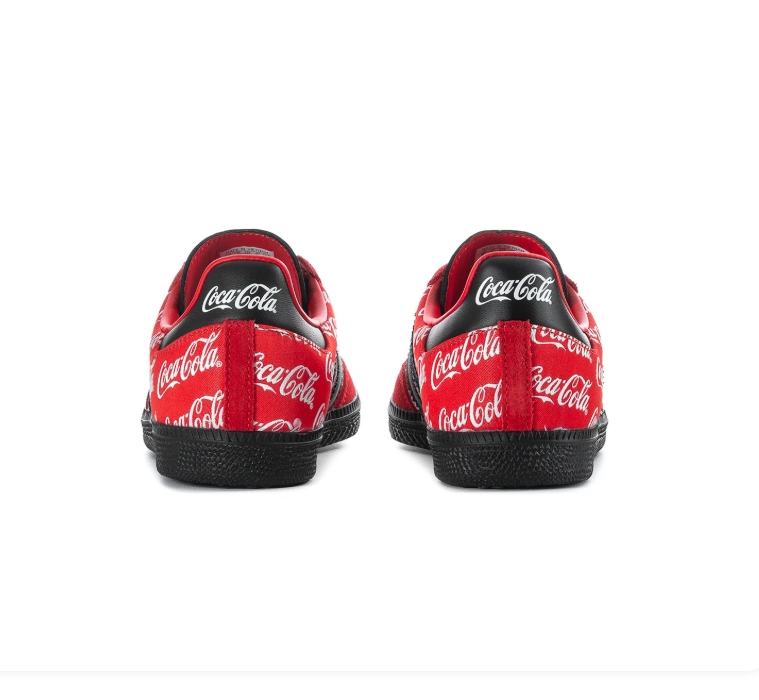 Adidas Red & Black Low-Top Sneakers with Coca-Cola Graphics