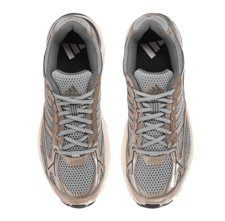 Adidas Grey Mesh & Metallic Champagne Chunky Sneakers