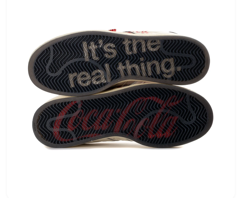 Adidas Superstar Cream Shell-Toe Sneakers with Coca-Cola Graphics