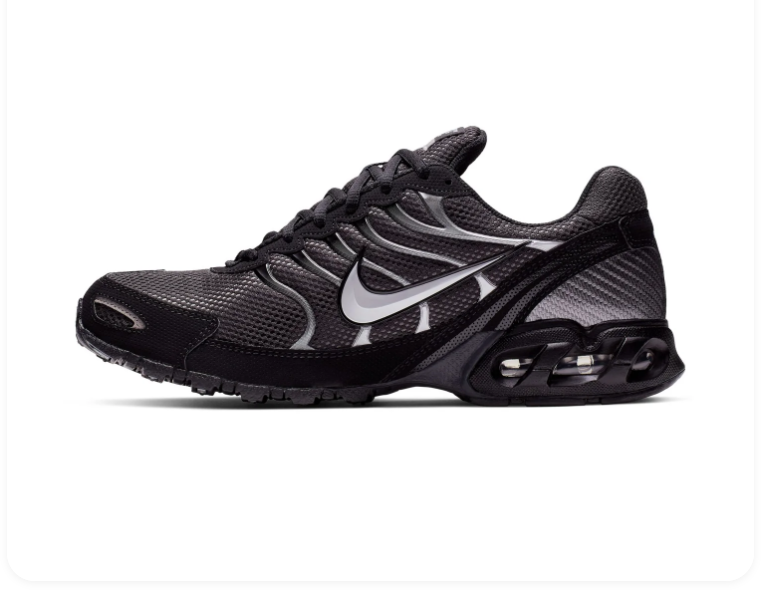 Nike Air Max Black & Charcoal Mesh Sneakers with Silver Accents