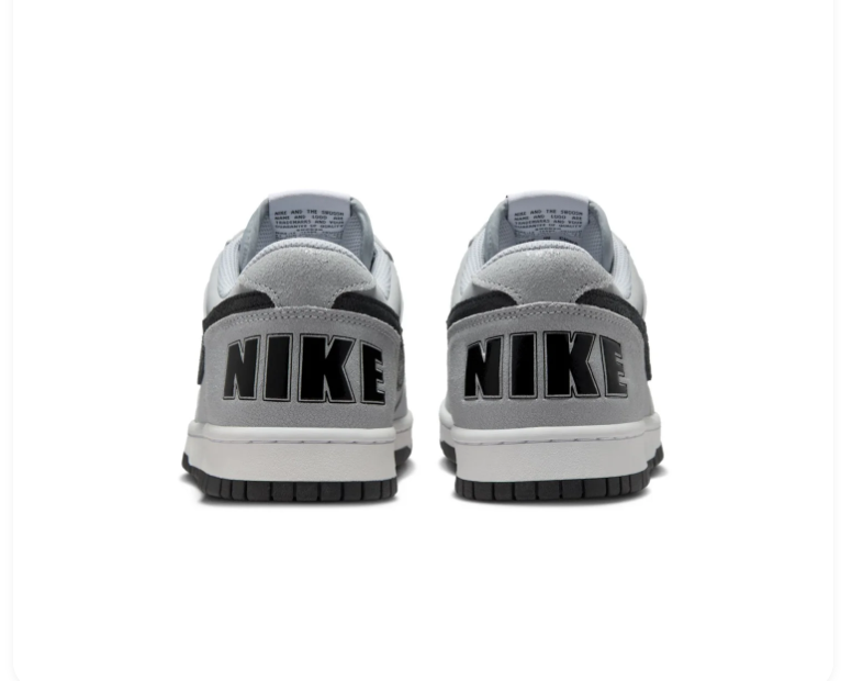 Nike Grey & Black Low-Top Sneakers with Oversized Heel Branding