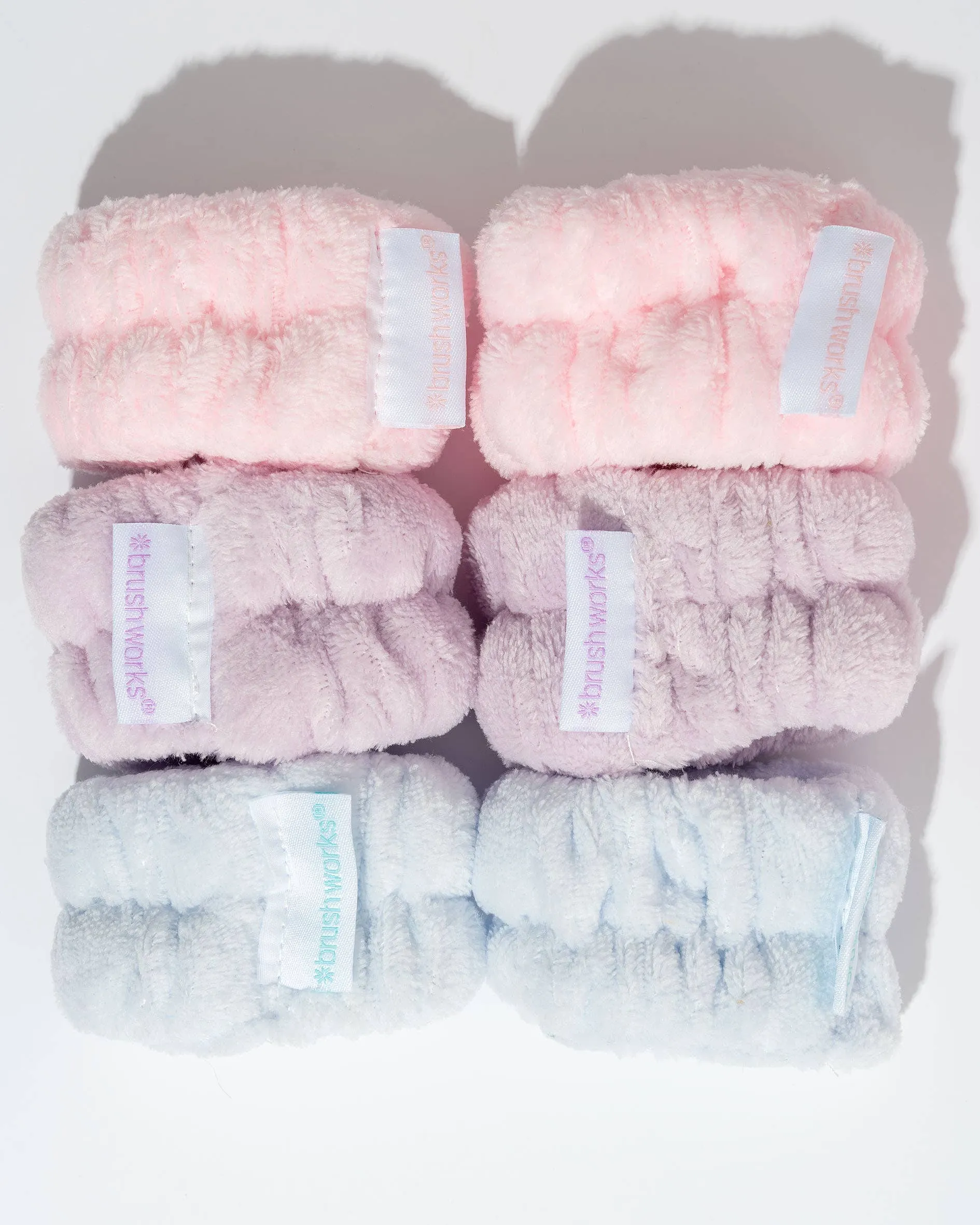Brushworks Pastel Microfibre Wrist Wash Bands - 3 Pairs
