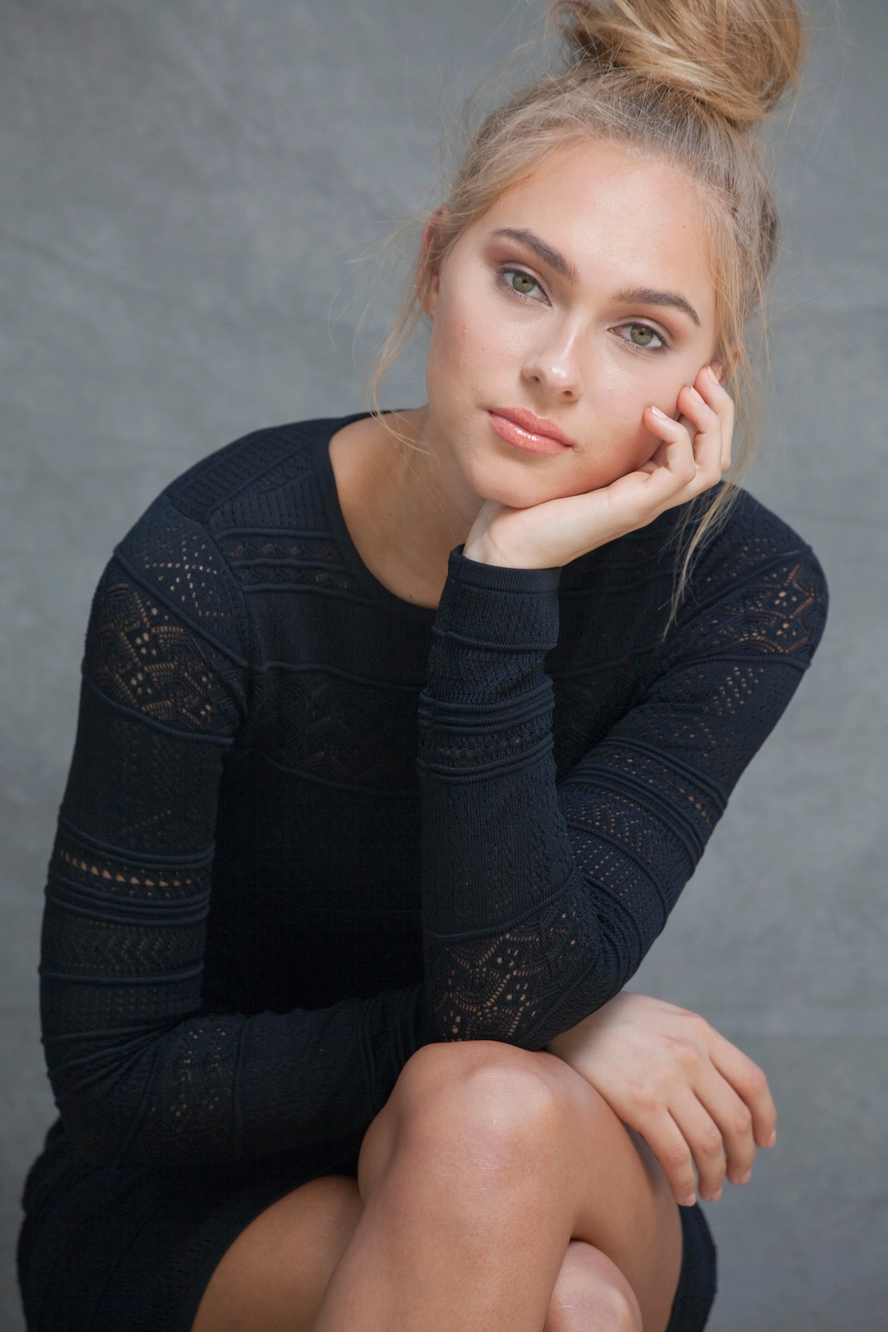 Chloe Long Sleeve Mini Dress In Black