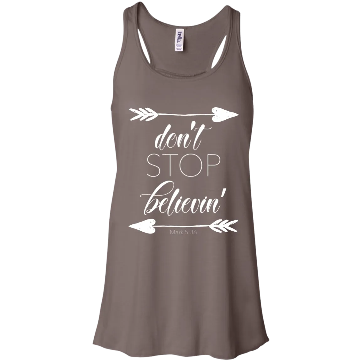 Don’t Stop Believin' Flowy Racerback Tank Top – Perfect for Everyday Inspiration