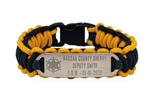 End of Watch Remembrance 275 Paracord Bracelet with Engraved Stainless Steel ID Tag