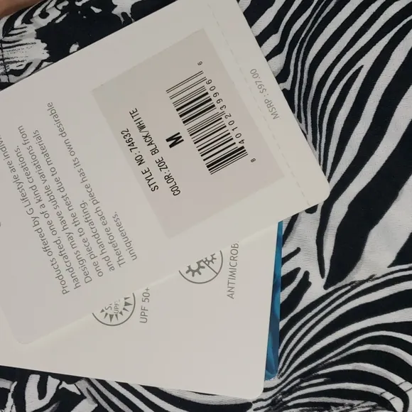 Gottex G Lifestyle Athletic Skort Golf Tennis Zebra Black White
