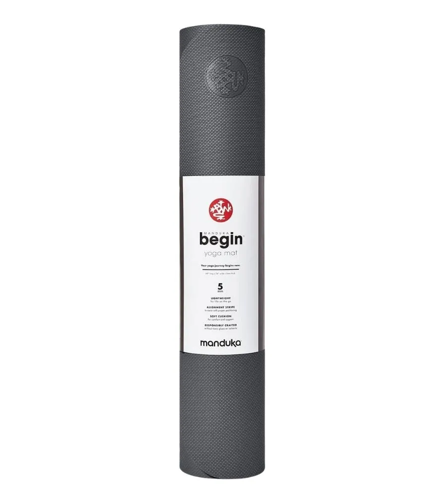 Manduka begin yoga mat 5mm - Steel Grey