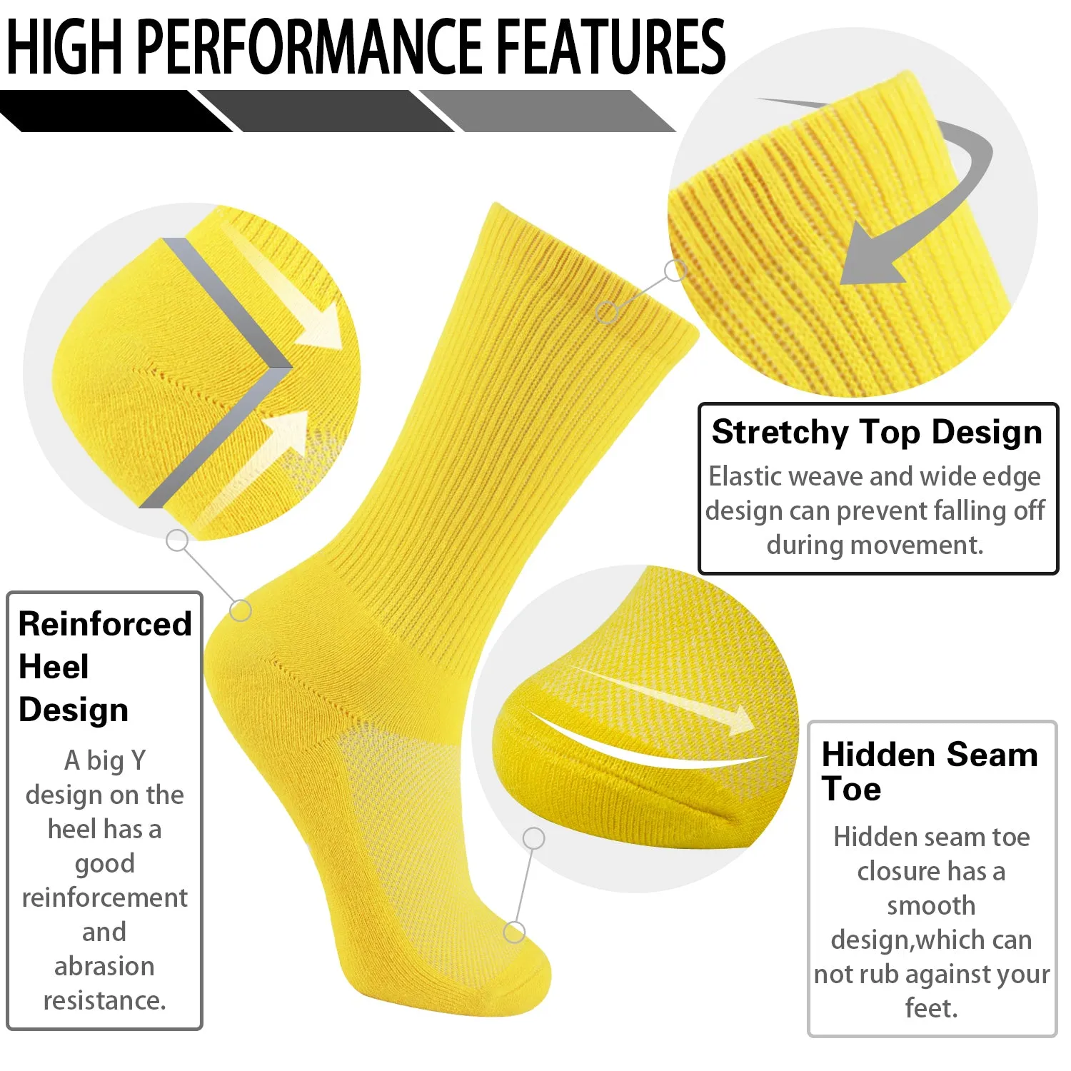 MD Mesh Antibacterial Bamboo Crew Socks Colorful
