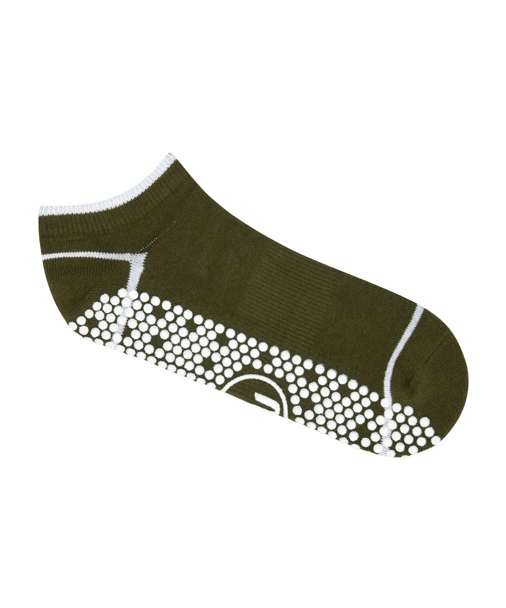 Men's Classic Low Rise Grip Socks - Khaki Stripe