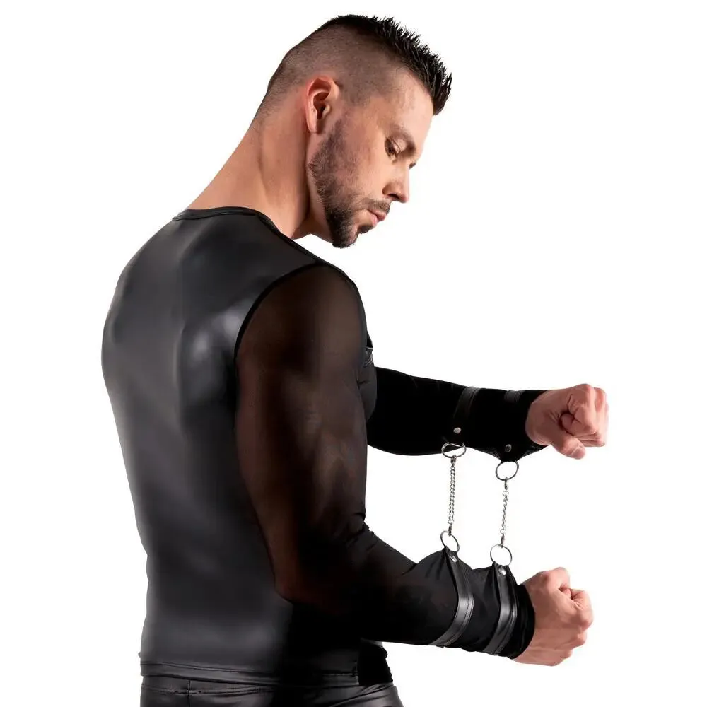 Svenjoyment Black Long Sleeved Top with Harness and Restraints