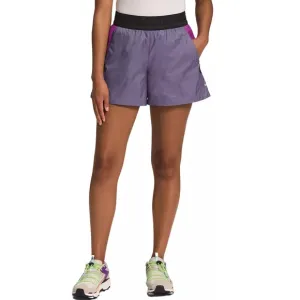 The North Face sz M purple &amp; pink Windwall tech high rise 4 1/2” running shorts